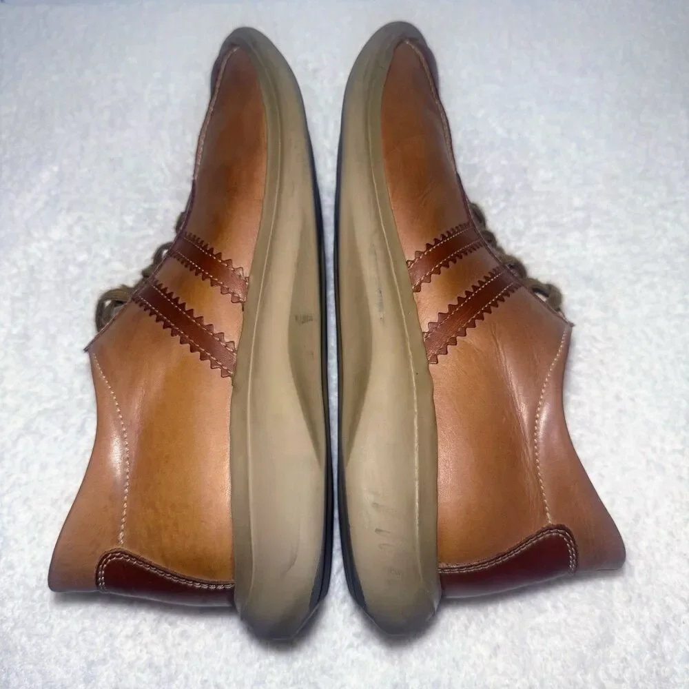 Kenneth Cole Reaction 2 Tone Brown Leather Lace Up Casual Men's Shoes Size 12
